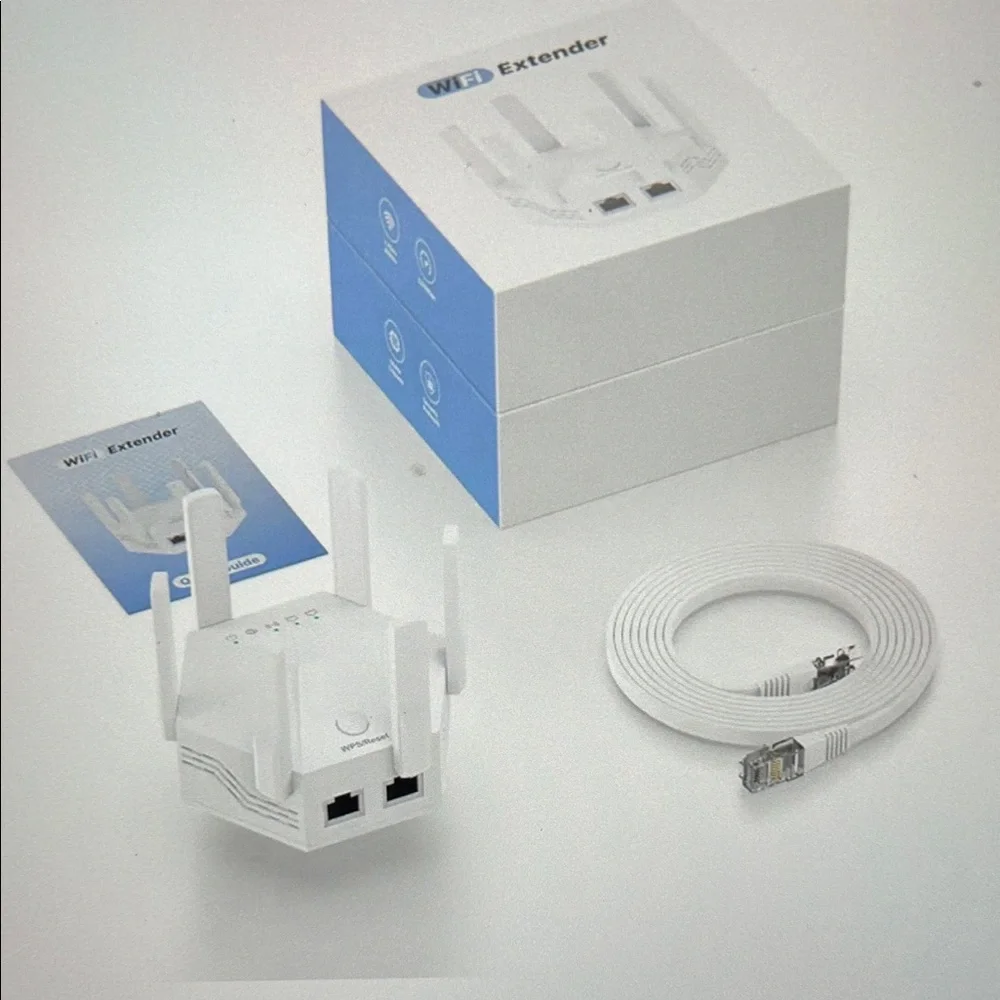 White WiFi Range Extender Wireless Network Booster - Picture 1 of 7